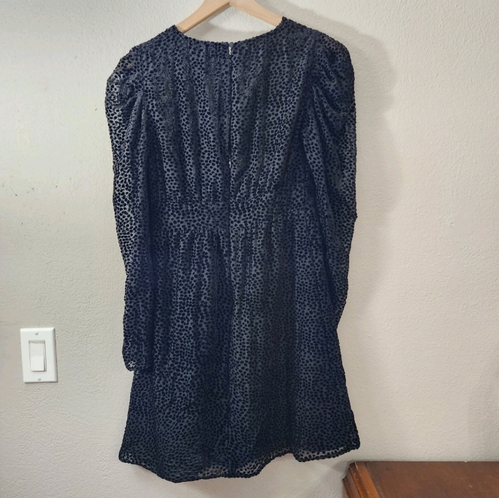 Express • Black Velvet Polka Dot Dress - Picture 5 of 12